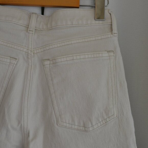Abercrombie & Fitch 90's Straight Low Rise White Denim Jeans Sz 27/4 - Picture 6 of 7